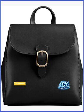 Vegan Leather Flap Convertible Backpack Daypack